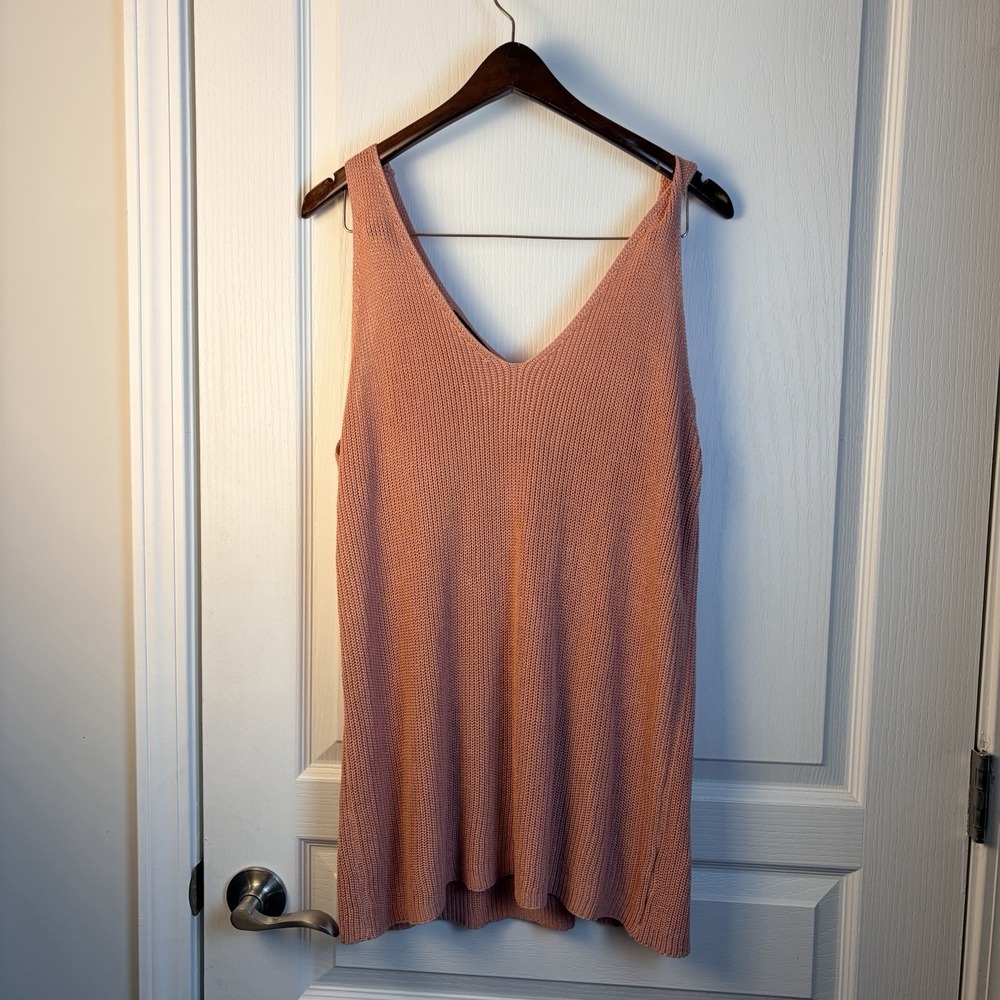 Yexipo Blush Pink Sweater Dress Swim Coverup Beach Vacation Cruise XL Boho
